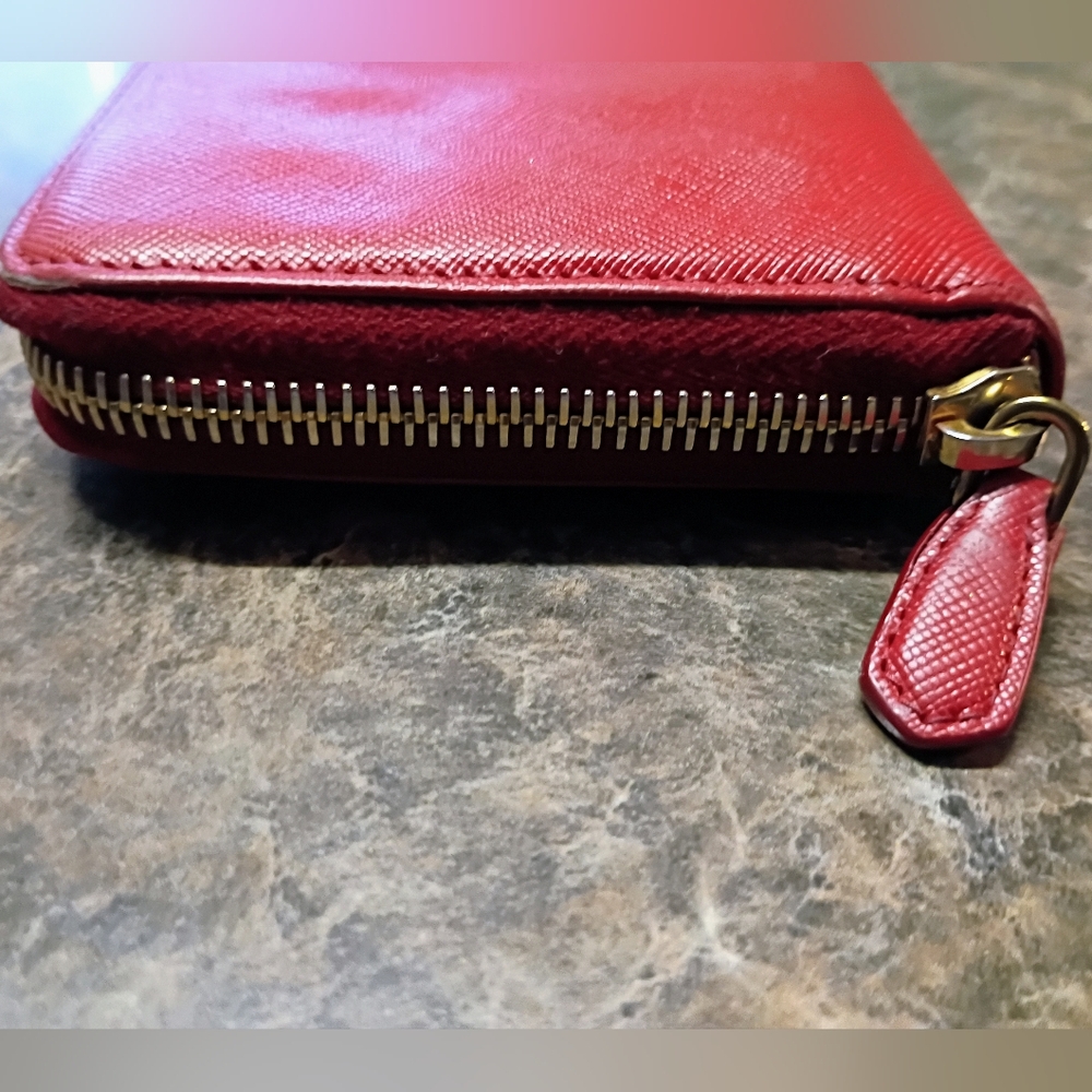 Prada Saffiano Leather Red Zip Long Wallet! EUC – The Ultimate Power Wallet! - Picture 4 of 9